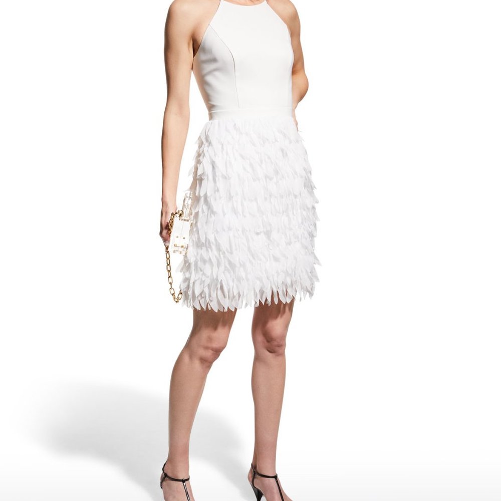 Aidan Mattox Feather Halter Dress - Picture 5 of 5
